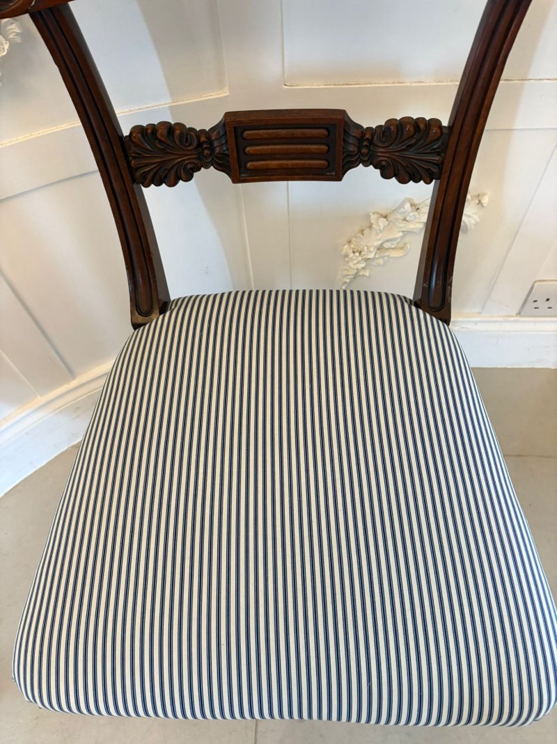 Set of 4 Antique Regency Quality Carved Mahogany Dining Chairs - Image 11